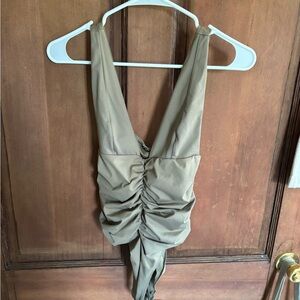 Zara Green Rouched Swimsuit